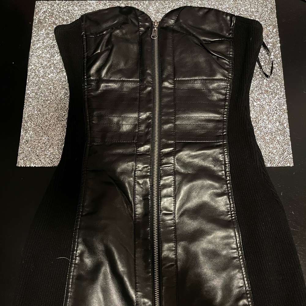 Mini leather dress